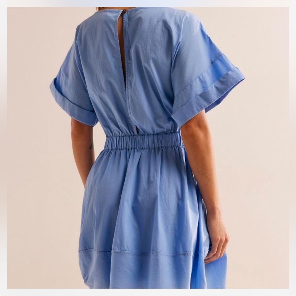 Free People Sky Blue Dress With Pockets. - Picture 2 of 6